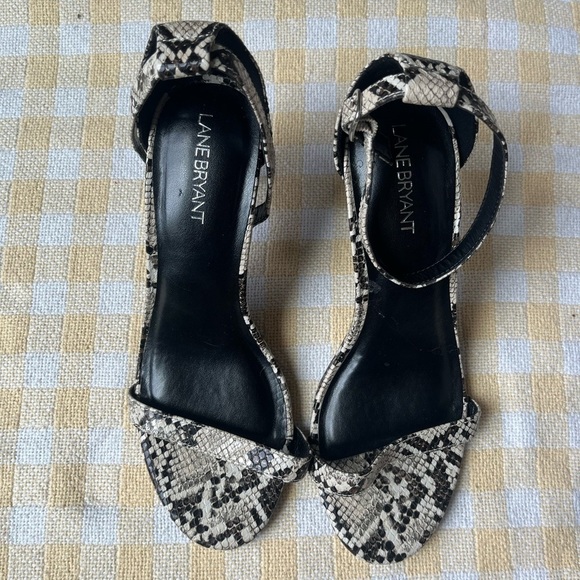 Lane Bryant Snakeskin Open Toe Heels - Picture 2 of 4